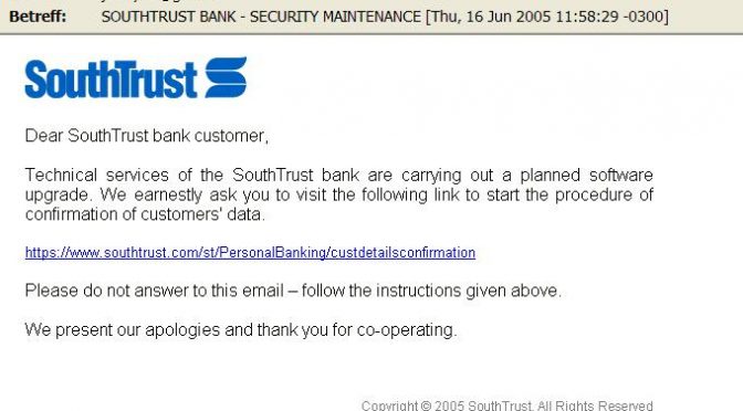 *SOUTHTRUST BANK – Security Maintenance