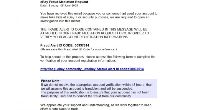 eBay Fraud Mediation Request