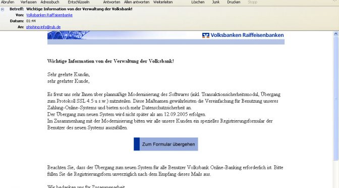 Wichtige Information von der Verwaltung der Volksbank!