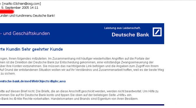 Geehrte Kunden und Kundinnenu Deutsche Bank!