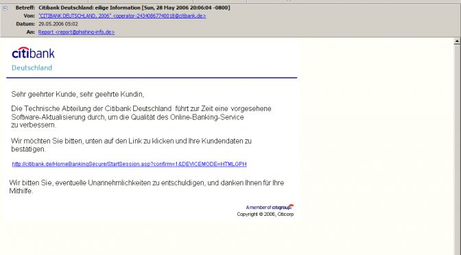 Citibank Deutschland: eilige Information
