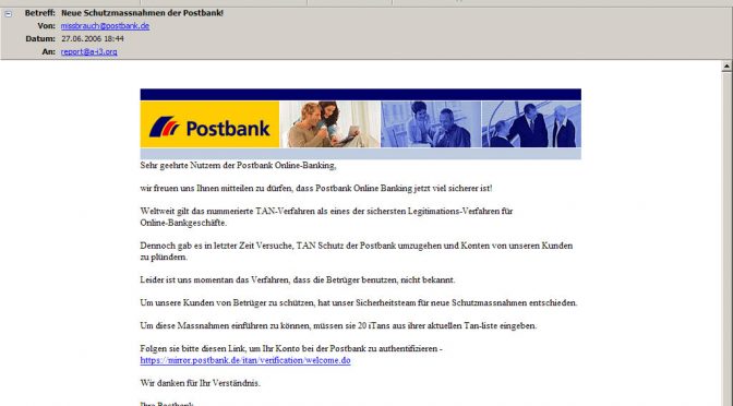 *Neue Schutzmassnahmen der Postbank!