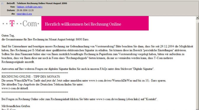 Telekom Rechnung Online Monat August 2006