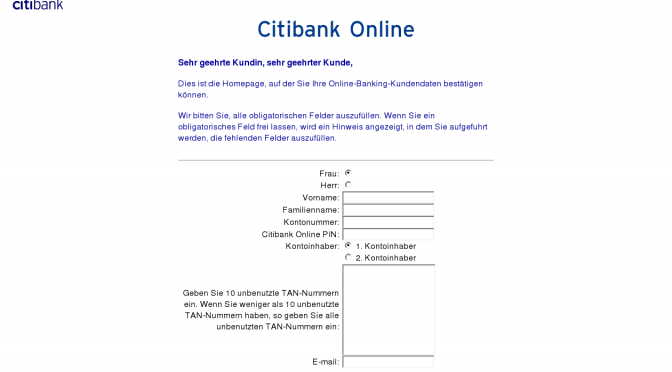 Citibank Deutschland: eilige Information Sun, 22 Oct 2006 17:43:01